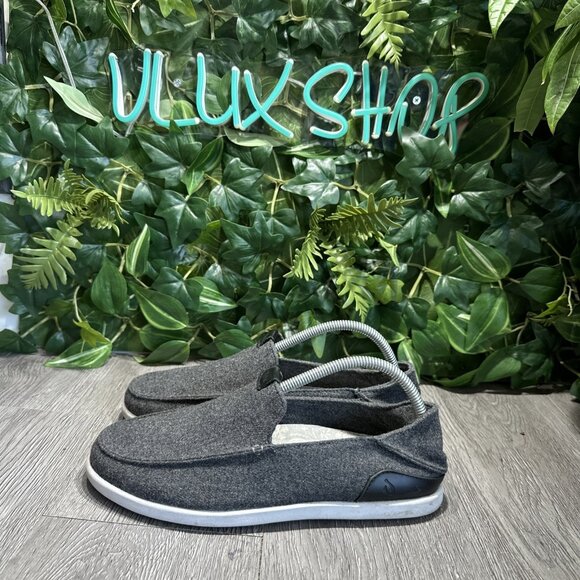 Olukai Manoa Hulu Slip On Gray Casual Travel Shoes Men’s Size 7 M 10416-6C40 main image 9